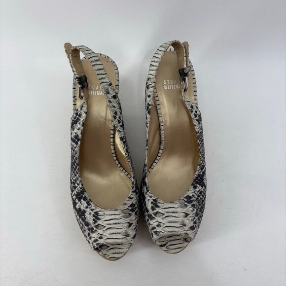 Stuart Weitzman Jean Snake Wedge Womens Size 10 Slingback Sandal Glam - Picture 10 of 13